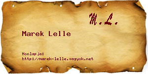 Marek Lelle névjegykártya
